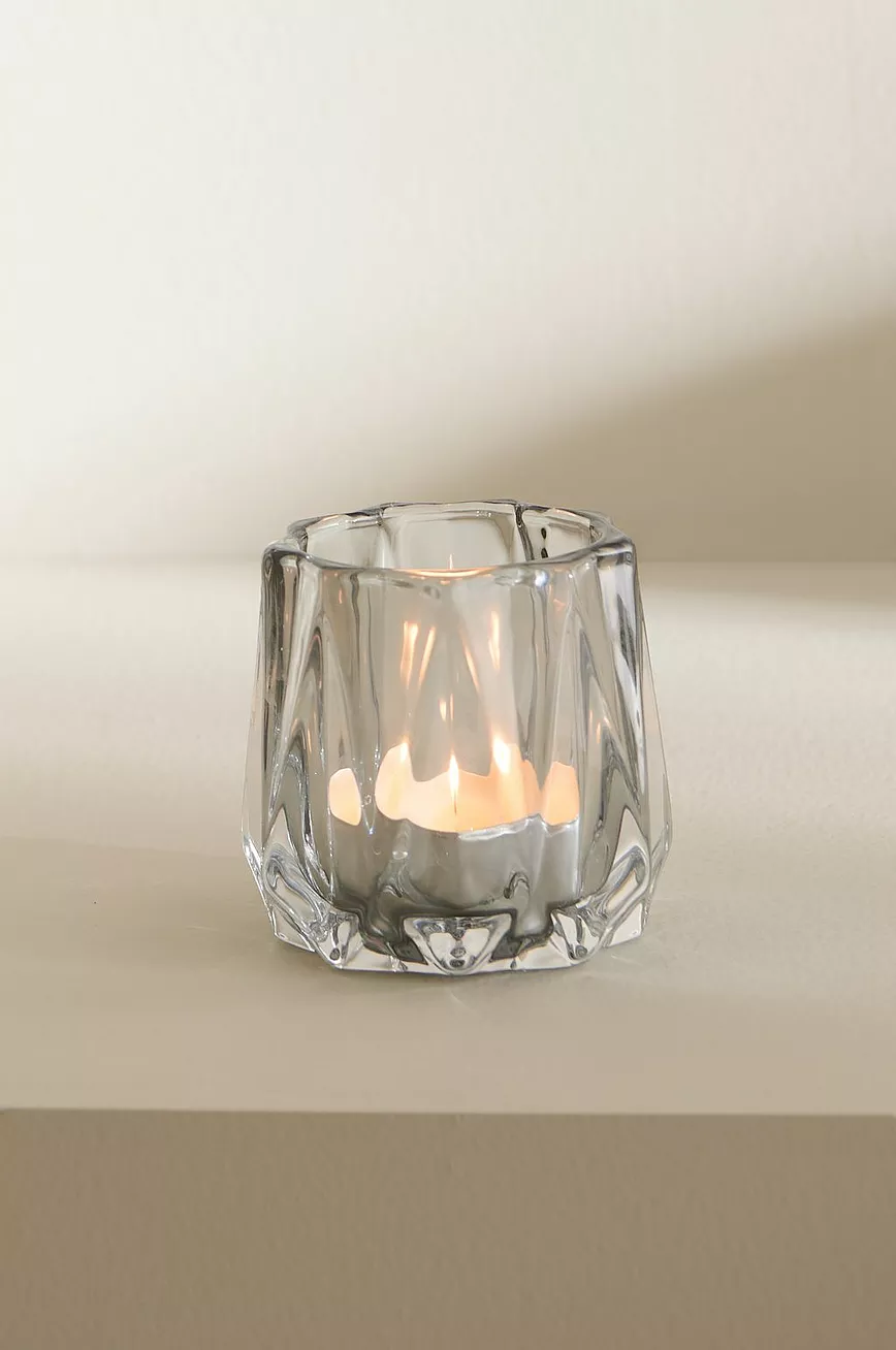 Telyslykt Glass Grå 4 Telyslykt Glass Grå - Bilde 2